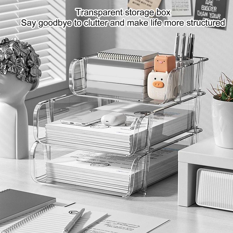 Binder Storage Box - Ofis Masaüstü Düzenleyici A4 Kağıt Çekmeceli