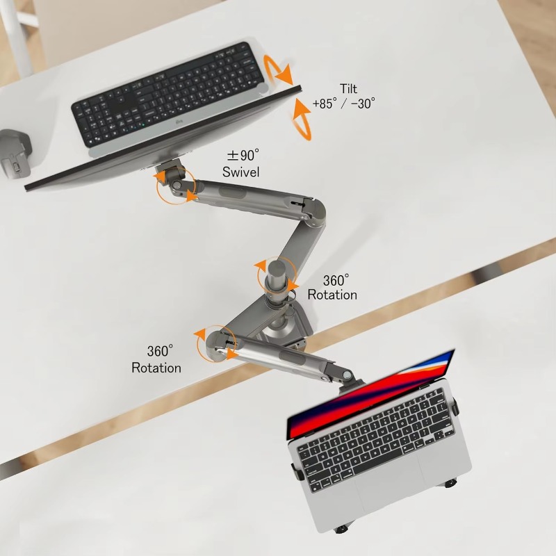 Adjustable Monitor Mount - Çift Kollu 2'si 1 Arada Kombine