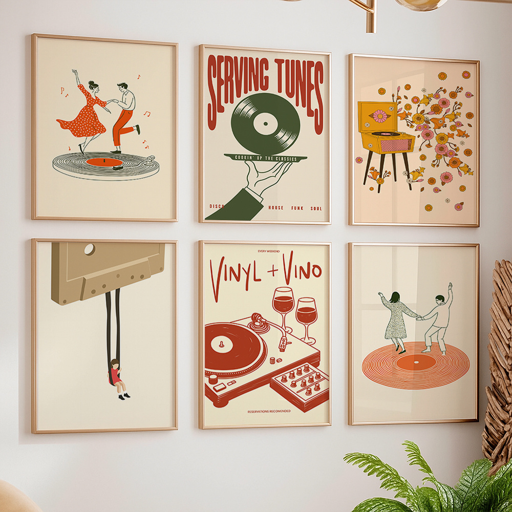 Office Furniture At Home - 1 adet Vintage Müzik Tuval Poster