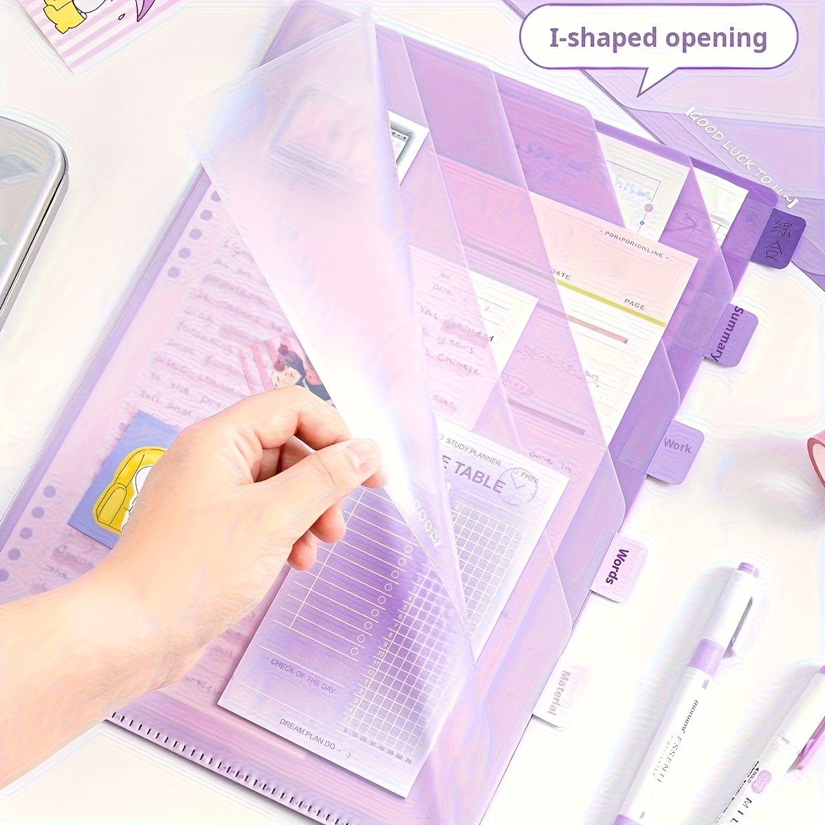 Binder Storage Box - A4 Şeffaf L-Şekilli Masaüstü Düzenleyici, Çok
