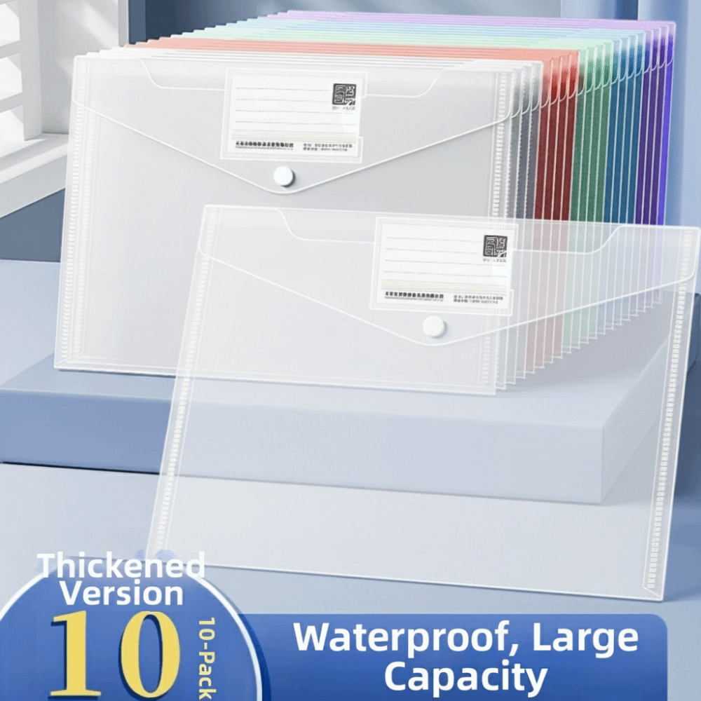Binder Storage Box - 10 adet şeffaf A4 dosya klasörleri
