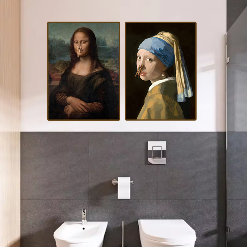 1 adet Komik Soyut Banyo Tuval - Office Furniture At Home incelemesi ve fiyatı