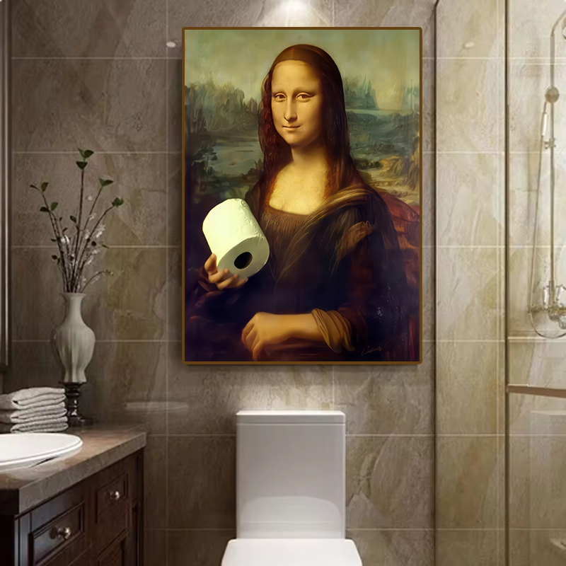 1 adet Komik Soyut Banyo Tuval - Office Furniture At Home incelemesi ve fiyatı