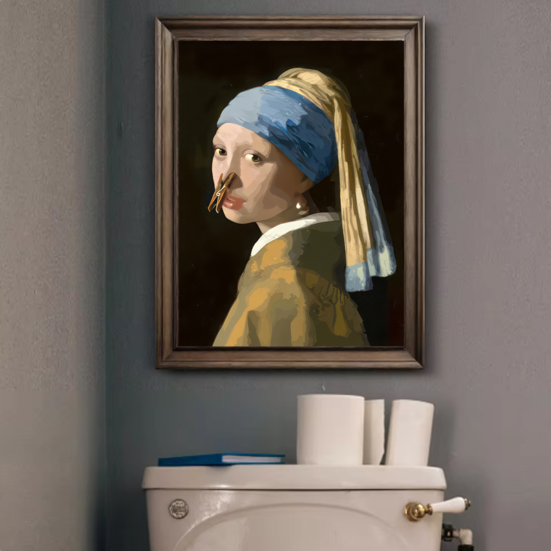 1 adet Komik Soyut Banyo Tuval - Office Furniture At Home incelemesi ve fiyatı